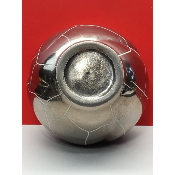 Vintage Cracked Metallic Bronze Copper Trinket Candle Holder Decorative - Picture 8 of 11